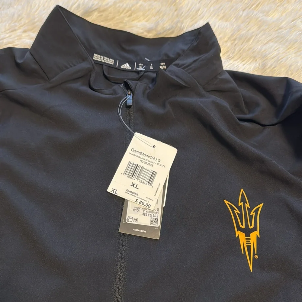 Adidas Arizona State GameMode Windbreaker Jacket Black 1/2 Zip XL NWT - Picture 4 of 13
